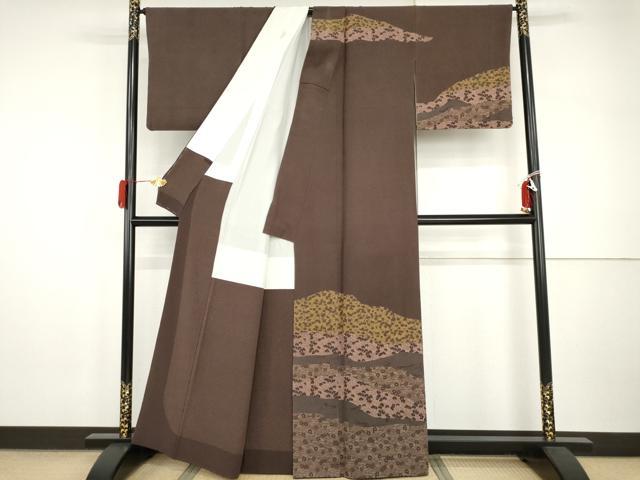 平和屋着物●安田勝彦　訪問着　流水花唐草文　正絹　逸品　AABI2484cs