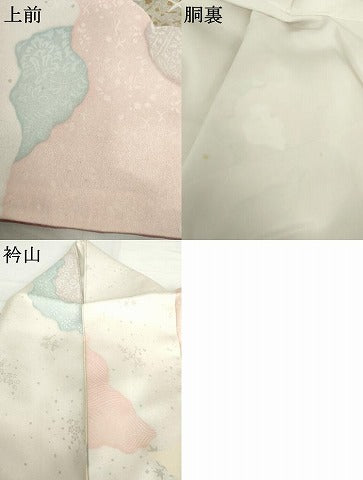 平和屋着物●訪問着　友禅　刺繍　道長草花文　金彩　正絹　逸品　AABI2486cs