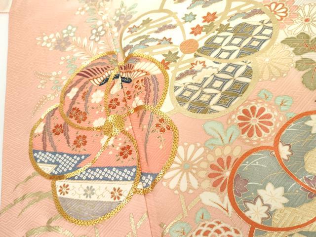 平和屋着物●豪華振袖　駒刺繍　雪芝にねじ梅　暈し染め　金彩　正絹　逸品　AABI2490cs
