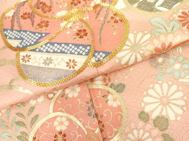 平和屋着物●豪華振袖　駒刺繍　雪芝にねじ梅　暈し染め　金彩　正絹　逸品　AABI2490cs