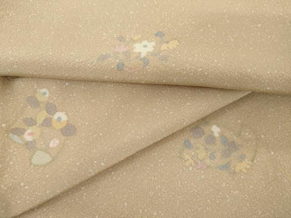 平和屋着物●上質な小紋　誰が袖花文　正絹　逸品　AABI2493cs