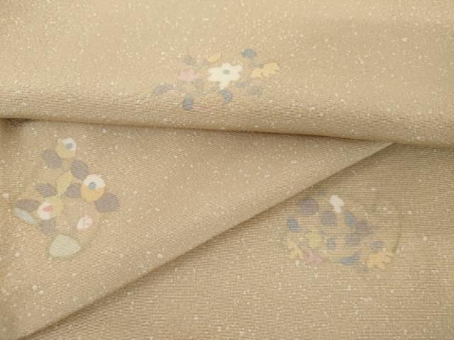 平和屋着物●上質な小紋　誰が袖花文　正絹　逸品　AABI2493cs