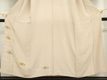 平和屋着物●豪華色留袖　友禅　花文箱　金彩　鬼しぼ縮緬　さが美扱い　正絹　逸品　AABI2497cs