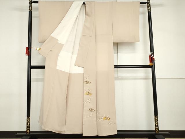 平和屋着物●豪華色留袖　友禅　花文箱　金彩　鬼しぼ縮緬　さが美扱い　正絹　逸品　AABI2497cs