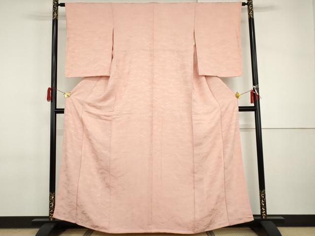 平和屋着物●上質な色無地　松地紋　虹色　正絹　逸品　未使用　AABI2498cs