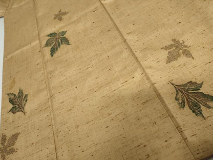 平和屋着物●ぜんまい紬　舞葉文　正絹　逸品　AABI2503cs