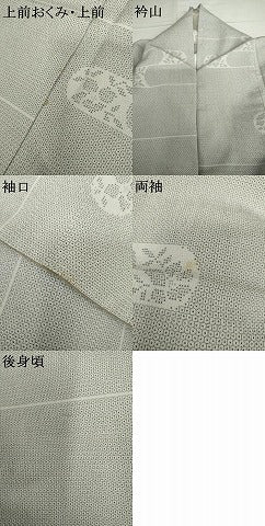 平和屋着物●本塩沢　110亀甲　草花文　正絹　逸品　AABI2506cs