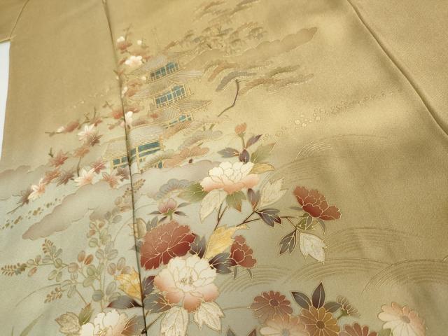 平和屋着物●豪華色留袖　風景草花文　暈し染め　金彩　正絹　逸品　AABI2509cs