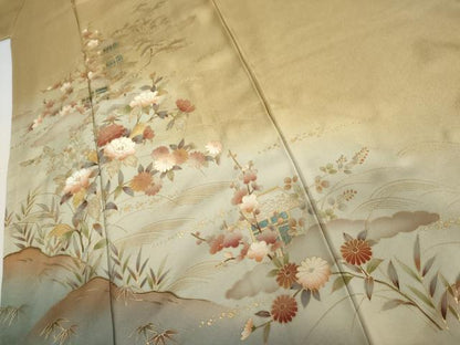 平和屋着物●豪華色留袖　風景草花文　暈し染め　金彩　正絹　逸品　AABI2509cs