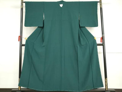 平和屋着物●上質な色無地　鉄色　正絹　逸品　未使用　AABI2513cs