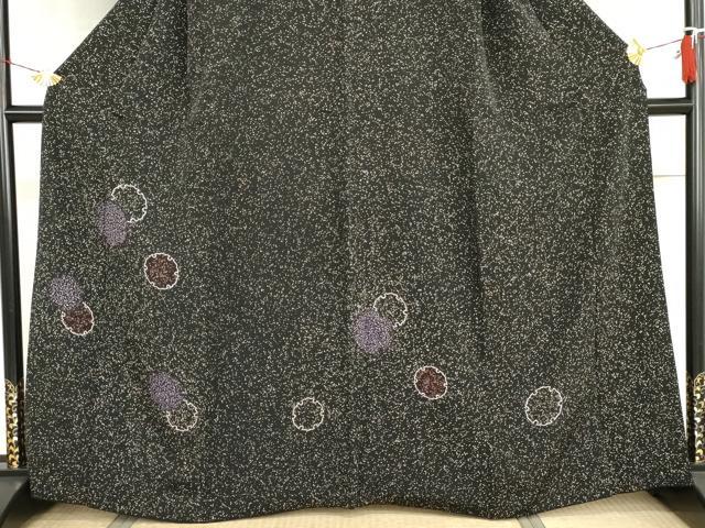 平和屋着物●訪問着　蒔糊散らし　雪輪重ね　黒地　正絹　逸品　AABI2515cs