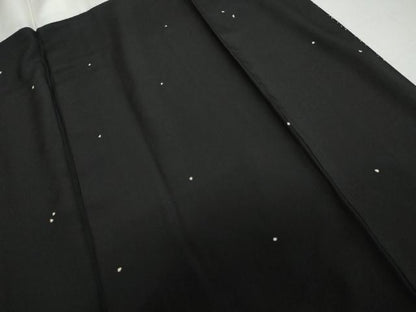 平和屋着物●訪問着　蒔糊散らし　雪輪重ね　黒地　正絹　逸品　AABI2515cs