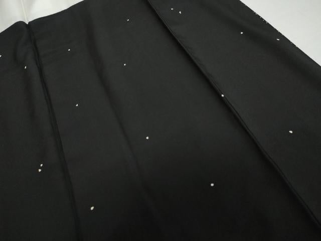 平和屋着物●訪問着　蒔糊散らし　雪輪重ね　黒地　正絹　逸品　AABI2515cs
