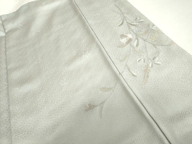 平和屋着物●訪問着　総刺繍　翠山刺繍　枝花文　暈し染め　ロング丈　正絹　逸品　AABI2524cs
