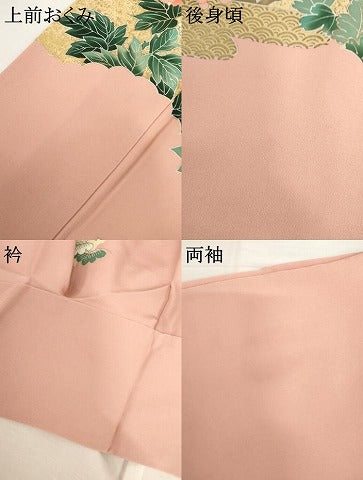 平和屋着物●訪問着　友禅　梅松花文　金彩　正絹　逸品　AABI2525cs