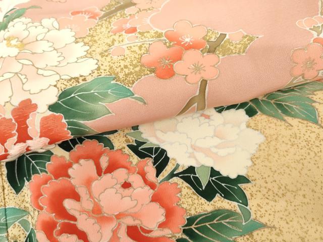 平和屋着物●訪問着　友禅　梅松花文　金彩　正絹　逸品　AABI2525cs