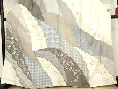 平和屋着物●訪問着　絞り　吉祥草花文　金彩　正絹　逸品　AABI2526cs