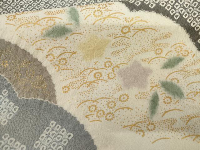 平和屋着物●訪問着　絞り　吉祥草花文　金彩　正絹　逸品　AABI2526cs