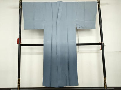 平和屋着物●男性　長襦袢　無双仕立て　手描き　冨獄三十六景　人物風景文　富士　暈し染め　正絹　逸品　AABI2534cs