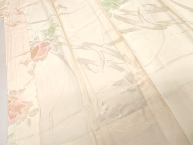 平和屋着物●振袖用長襦袢　無双仕立て　草花地紋　暈し染め　正絹　逸品　AABI2536cs
