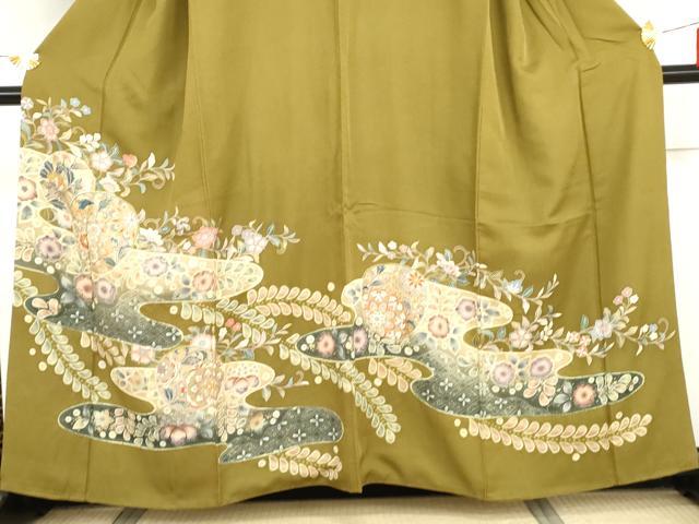 平和屋着物●訪問着　駒刺繍　絞り　辻が花　正倉院更紗花文　正絹　逸品　AABI2539cs