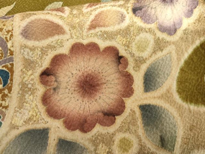平和屋着物●訪問着　駒刺繍　絞り　辻が花　正倉院更紗花文　正絹　逸品　AABI2539cs