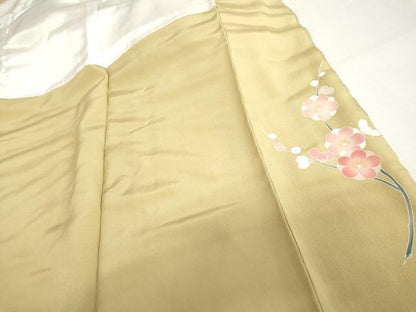 平和屋着物●訪問着　友禅　枝花文　暈し染め　正絹　逸品　AABI2541cs