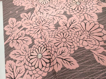 平和屋着物●人間国宝・羽田登喜男 　訪問着　駒刺繍　枝花文　菊　銀糸　正絹　逸品　AABI2542cs