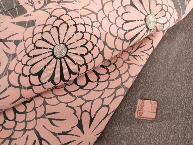 平和屋着物●人間国宝・羽田登喜男 　訪問着　駒刺繍　枝花文　菊　銀糸　正絹　逸品　AABI2542cs
