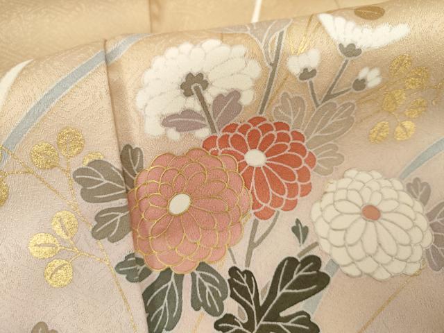 平和屋着物●訪問着　枝花文　暈し染め　金彩　正絹　逸品　AABI2547cs