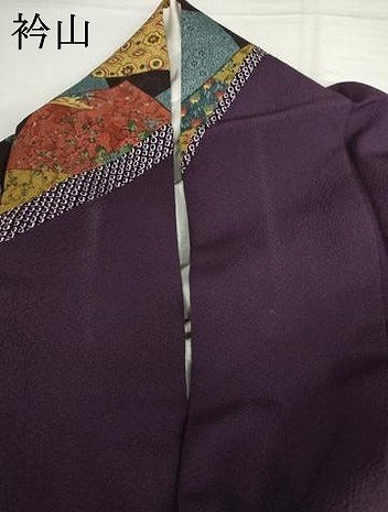平和屋着物●訪問着　絞り　切嵌草花文　正絹　逸品　AABI2552cs
