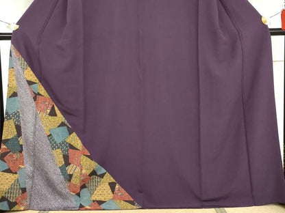平和屋着物●訪問着　絞り　切嵌草花文　正絹　逸品　AABI2552cs