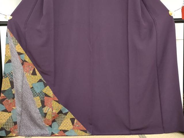平和屋着物●訪問着　絞り　切嵌草花文　正絹　逸品　AABI2552cs