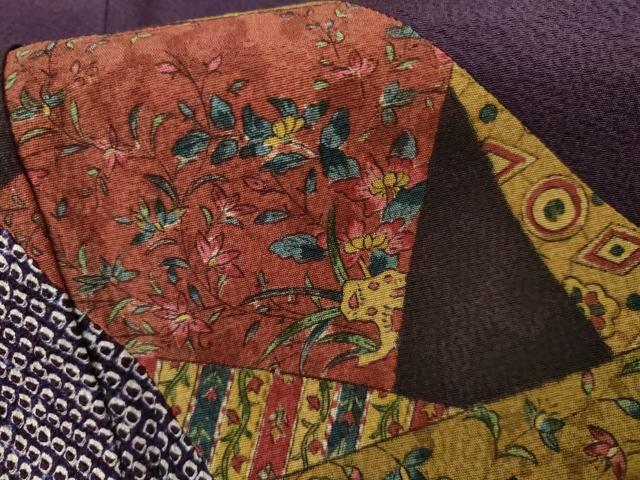平和屋着物●訪問着　絞り　切嵌草花文　正絹　逸品　AABI2552cs