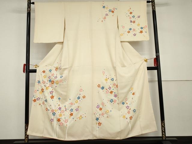 平和屋着物●訪問着　友禅　枝梅　金彩　正絹　逸品　AABI2555cs