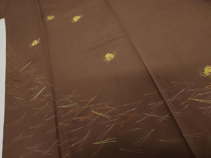 平和屋着物●訪問着　刺繍　敷松葉　金彩　正絹　逸品　AABI2559cs