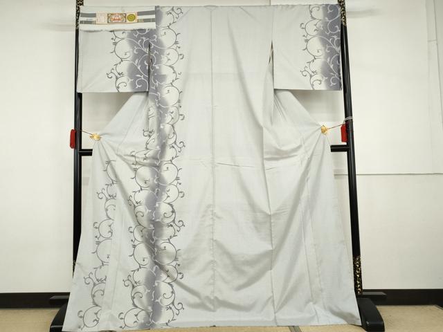 平和屋着物●本場大島紬　染大島　訪問着　智啓謹製　唐草間道　証紙付き　正絹　逸品　AABI2564cs