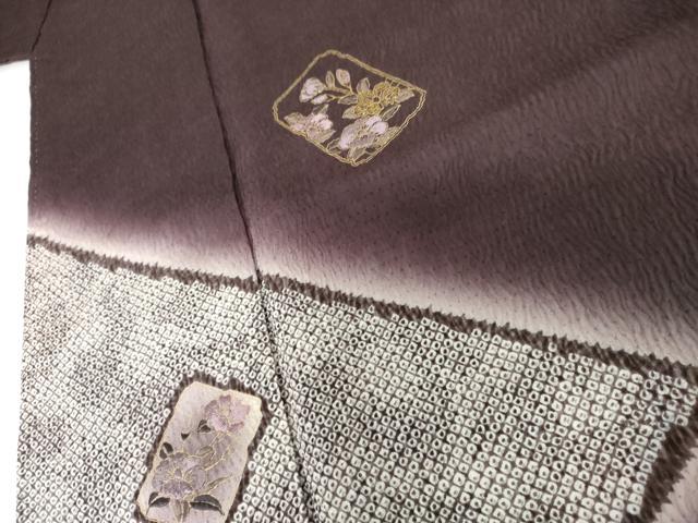平和屋着物●染色作家　林淳一　訪問着　刺繍　色紙枝花文　暈し染め　金糸　金彩　正絹　逸品　AABI2570cs