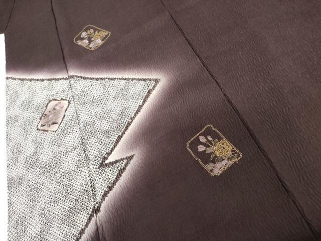 平和屋着物●染色作家　林淳一　訪問着　刺繍　色紙枝花文　暈し染め　金糸　金彩　正絹　逸品　AABI2570cs