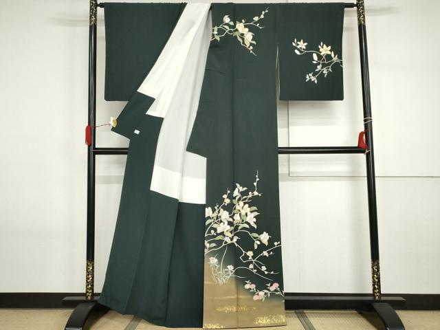 平和屋着物●訪問着　友禅　枝花文　暈し染め　金彩　鈴乃屋扱い　正絹　逸品　AABI2572cs