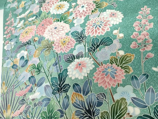 平和屋着物●訪問着　鴛鴦枝花文　暈し染め　金彩　正絹　逸品　未使用　AABI2575cs