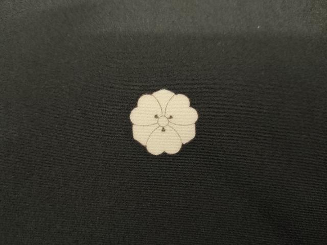 平和屋着物●本加賀友禅作家　野崎徳勝　黒留袖　籬草花文　浜ちりめん　反端付き　正絹　逸品　AABI2578cs