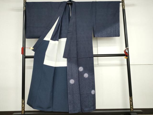 平和屋着物●男性　訪問着　背抜き仕立て　枝葉丸文　金彩　キングサイズ　正絹　逸品　AABI2588cs