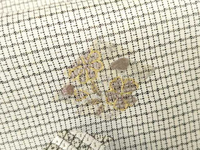 平和屋着物●男性　本場大島紬　訪問着　背抜き仕立て　刺繍　花菱文　金糸　金彩　キングサイズ　正絹　逸品　AABI2600cs
