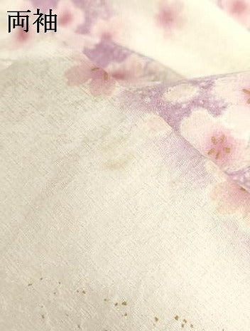 平和屋着物●豪華振袖　扇面花文　暈し染め　金彩　金銀糸　銀通し地　ロング丈　正絹　逸品　AABI2602cs