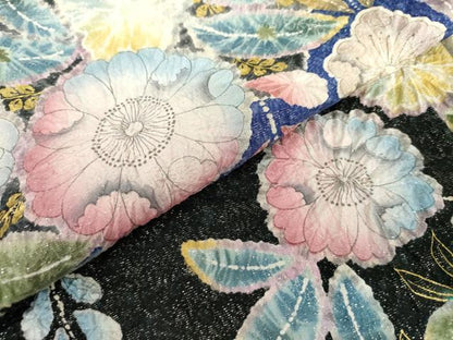 平和屋着物●豪華振袖　辻が花　絞り　暈し染め　銀通し地　正絹　逸品　AABI2605cs
