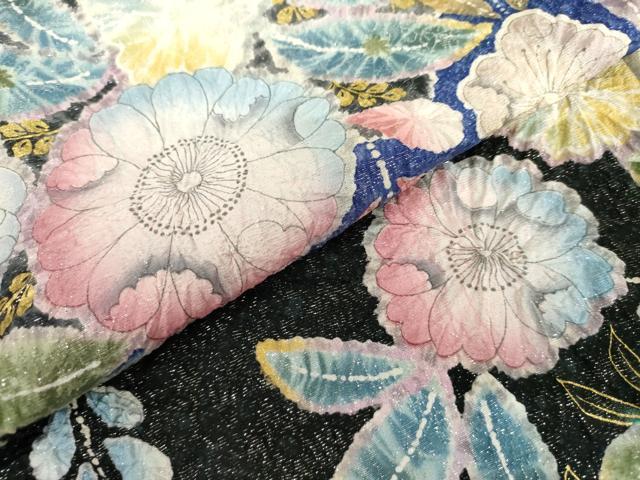 平和屋着物●豪華振袖　辻が花　絞り　暈し染め　銀通し地　正絹　逸品　AABI2605cs