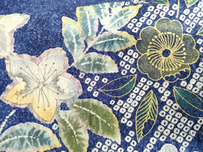 平和屋着物●豪華振袖　辻が花　絞り　暈し染め　銀通し地　正絹　逸品　AABI2605cs