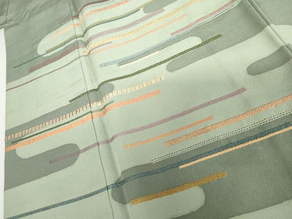 平和屋着物●京縫　月聖子　訪問着　刺繍　エ霞文　正絹　逸品　AABI2606cs