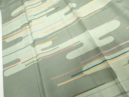 平和屋着物●京縫　月聖子　訪問着　刺繍　エ霞文　正絹　逸品　AABI2606cs